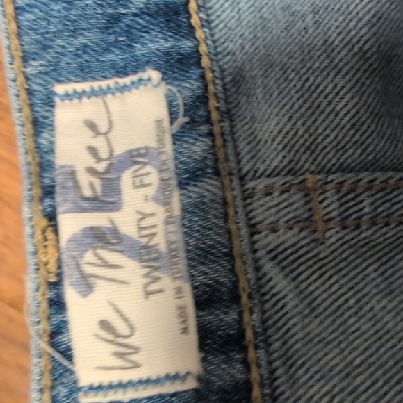 We the Free Distressed Denim Mini Skirt Raw Hem Size 25 - Picture 4 of 10